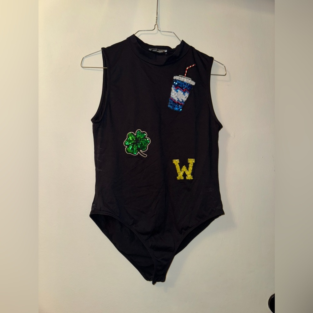Zara Bodysuit with Sequin Patches